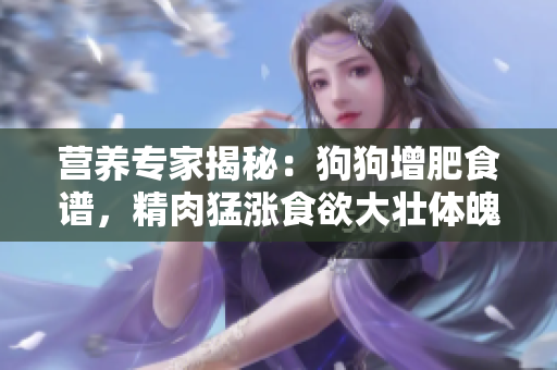 营养专家揭秘：狗狗增肥食谱，精肉猛涨食欲大壮体魄