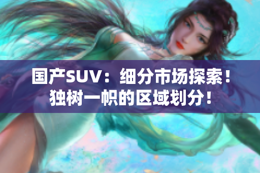 国产SUV：细分市场探索！独树一帜的区域划分！