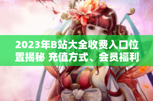 2023年B站大全收费入口位置揭秘 充值方式、会员福利一览