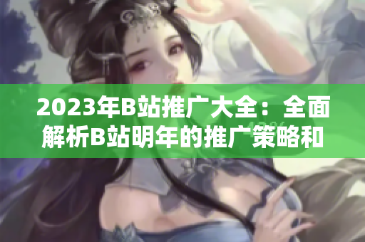 2023年B站推广大全：全面解析B站明年的推广策略和新项目